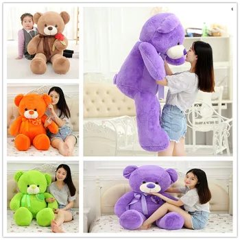 

1PC 80-135cm Large Teddy Bear Plush Toy Purple Lavender Bear Stuffed Soft Bear With Fruit Kids Toy Birthday Gift For Girlfriend