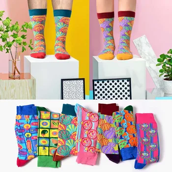 

Streetwear Hipster Socks Funny Korean Style Women Harajuku Art Cactus Eyes Design Calcetines Divertidos Japanese Skarpety Sokken