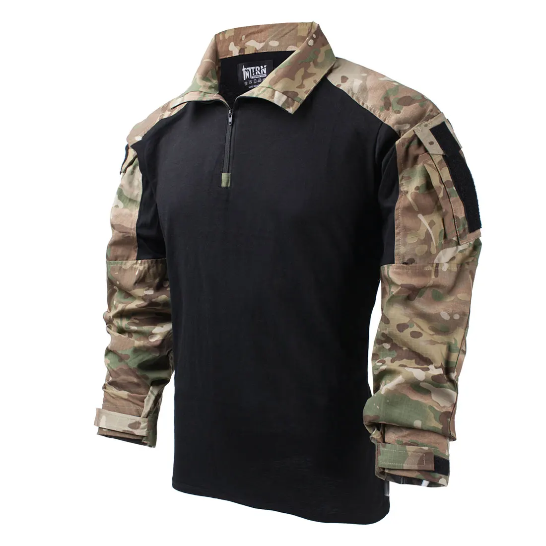

TRN Outdoor Splashproof Combat Long Sleeve Tactical Shirt Women Men Outdoors Tactics Accessories - S M L XL XXL (MC + Black)