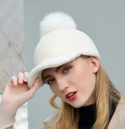 XdanqinX, женская модная меховая шапка, новинка, зимние теплые элегантные женские шерстяные шапки бейсболки, меховая шапка, толстые теплые женские зимние шапки - Цвет: white