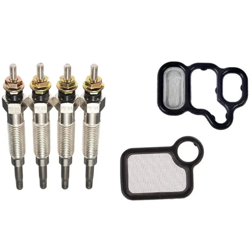 4 Pcs Heater Glow Plugs for Mitsubishi SHOGUN PAJERO /2.8 /4M40T /4M40 /GP5501 with Solenoid Gasket Spool Valve Filter | Автомобили и