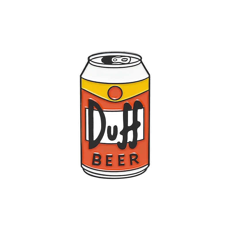 Beer Can Enamel Pin Custom Duff Beer Brooch Bag Clothes Lapel Pin Wish you were beer Badge TV Jewelry Gift for Fans Friends