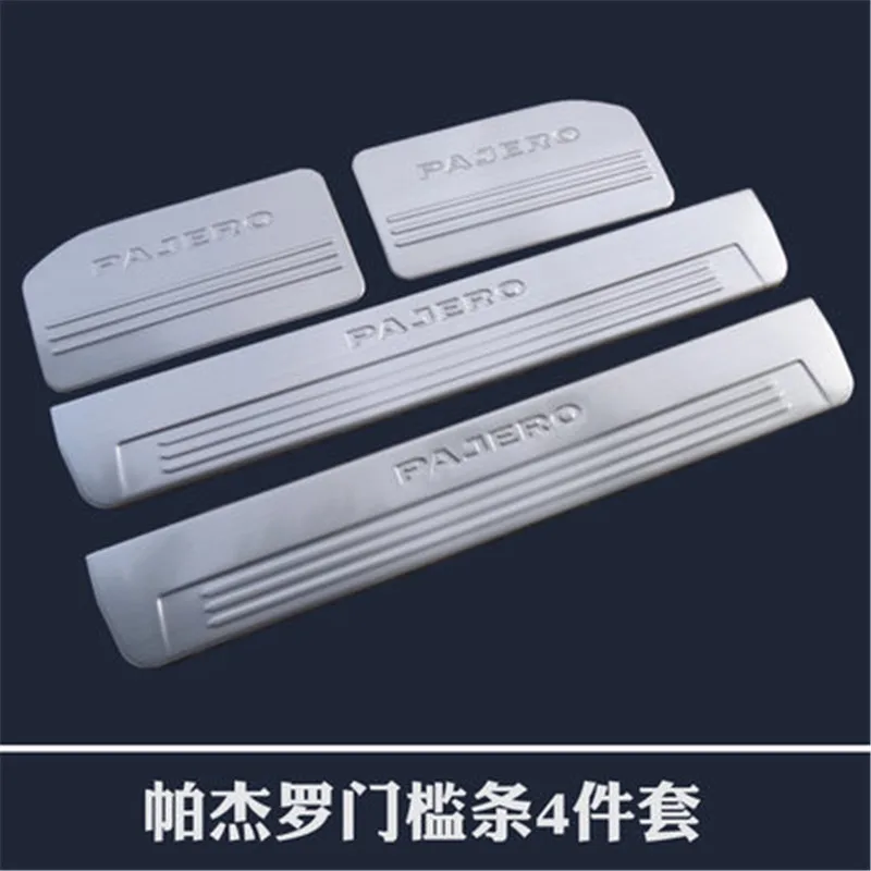 for Mitsubishi Pajero V93 V97 V73 2003- stainless steel Car door cover outside door sill plate Car styling
