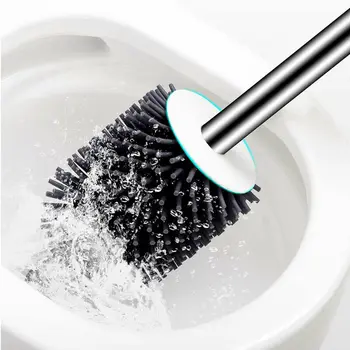 

Silicone Rubber Head Brush for Toilet Bathroom Toilet Brush Holder Set Cleaner WC Accessories