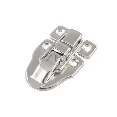 

Silver Tone 4mm Mounting Hole Diameter Straight Loop Latch w Strike
