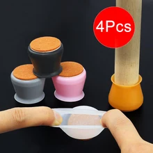4 pces móveis cadeira perna tampa de silicone almofada de proteção mesa pés capa protetor de chão antiderrapante mesa cadeira tampões pé