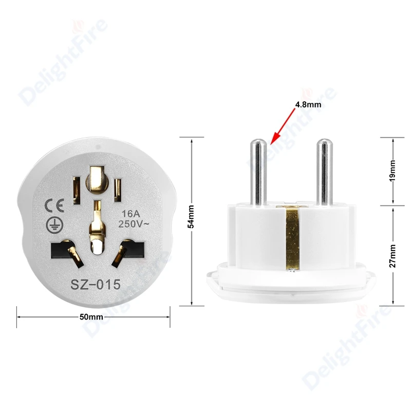 Steckdose Adapter Universal plugs, 16A, EU-3ponts plug+ switch