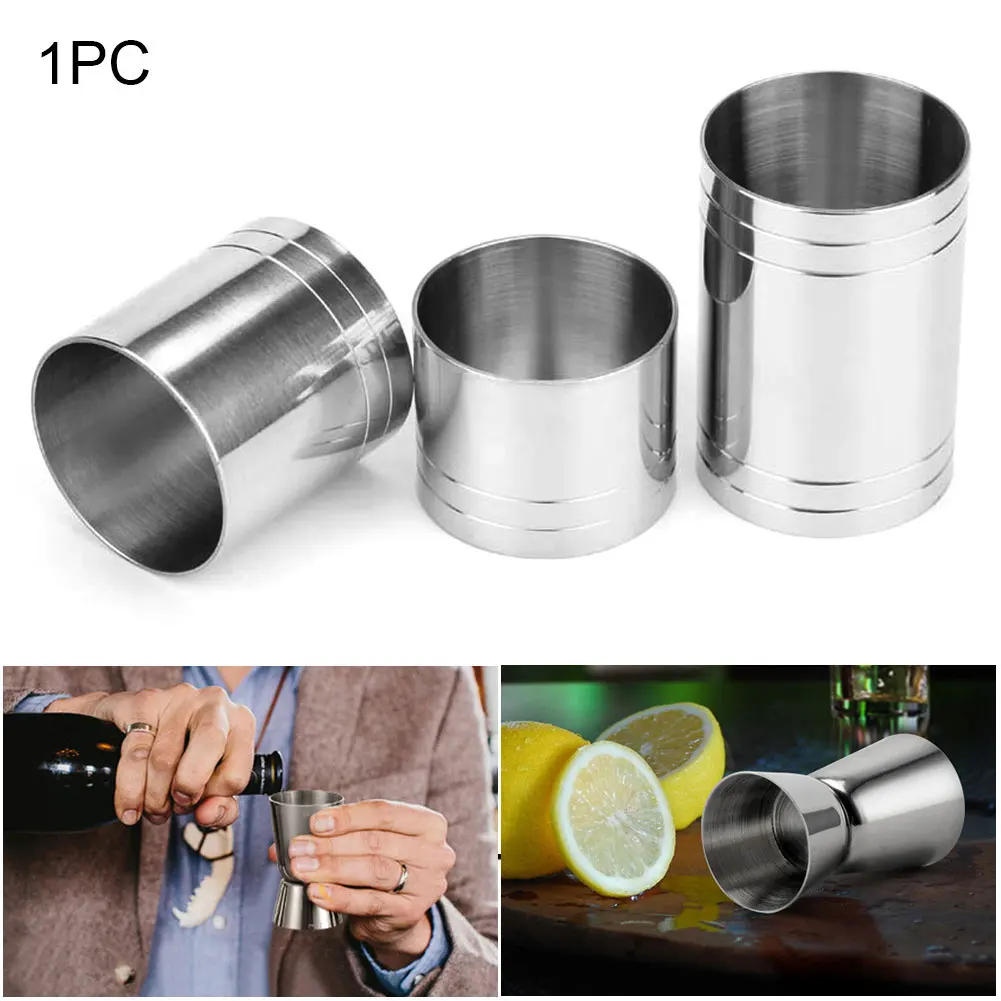 Lightweight Durable Spirit Stainless Steel Wine Tool Cylinder Shape Thimble Kitchen Measuring Cup Bar Party Practical Jigger