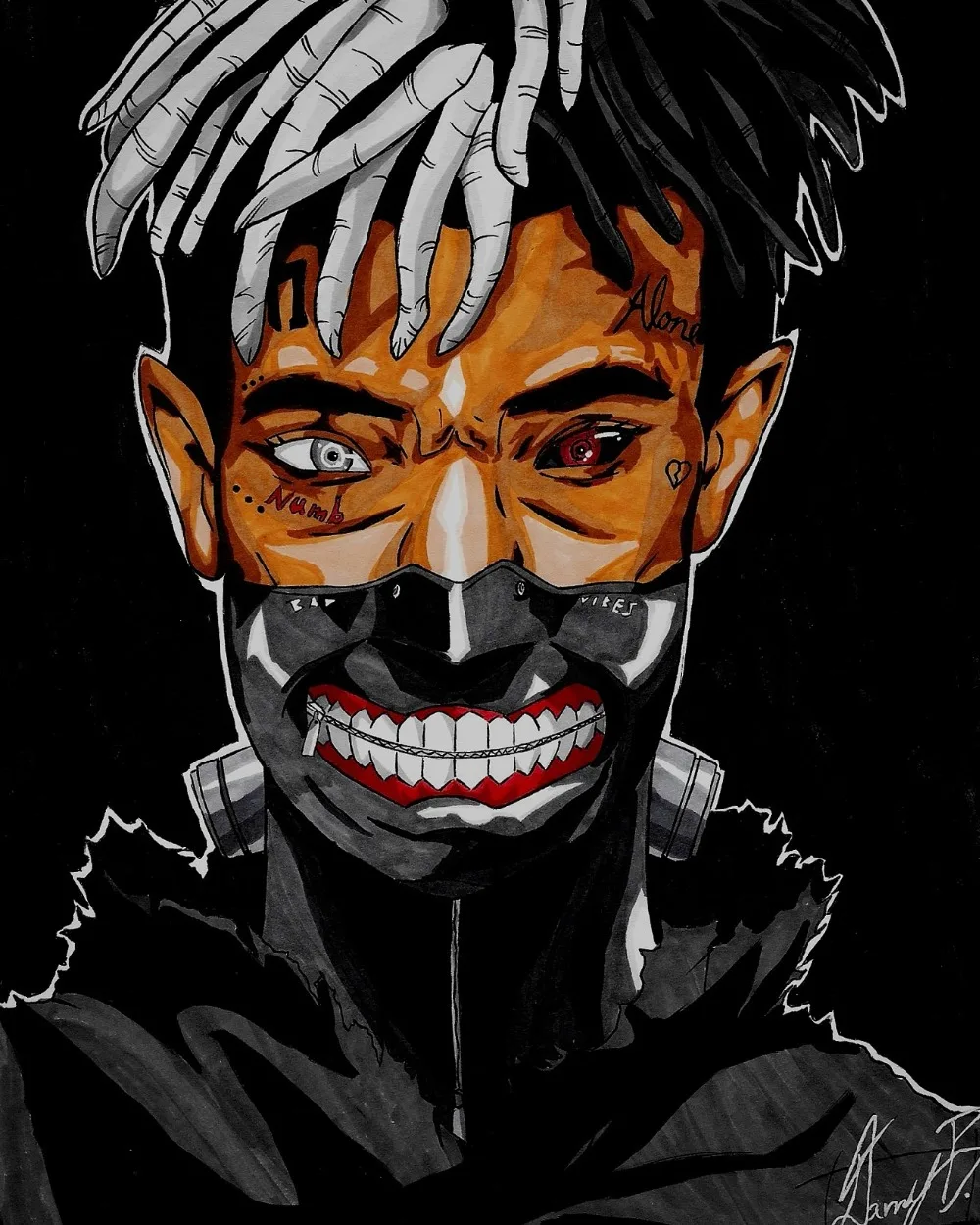 Xxx Tentacion хип хоп Шелковый плакат музыка звезда настенное искусство огромная