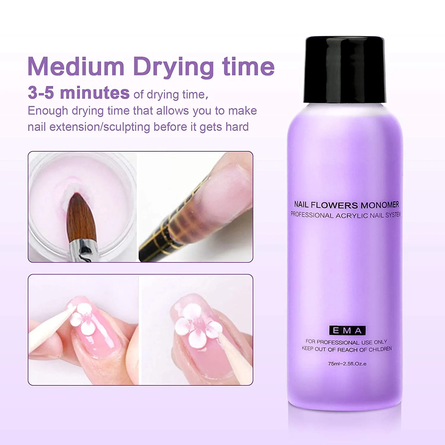 Professional Acrylic Liquid Monomer Quick Dry by air 120ml Polymer Crystal Liquid for Acrylic Powder 1Bottle nail acrylic liquid