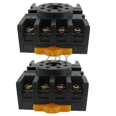 

2 Pcs 8 Terminals Relay Socket Holder for MK2P-1 JQX-10F