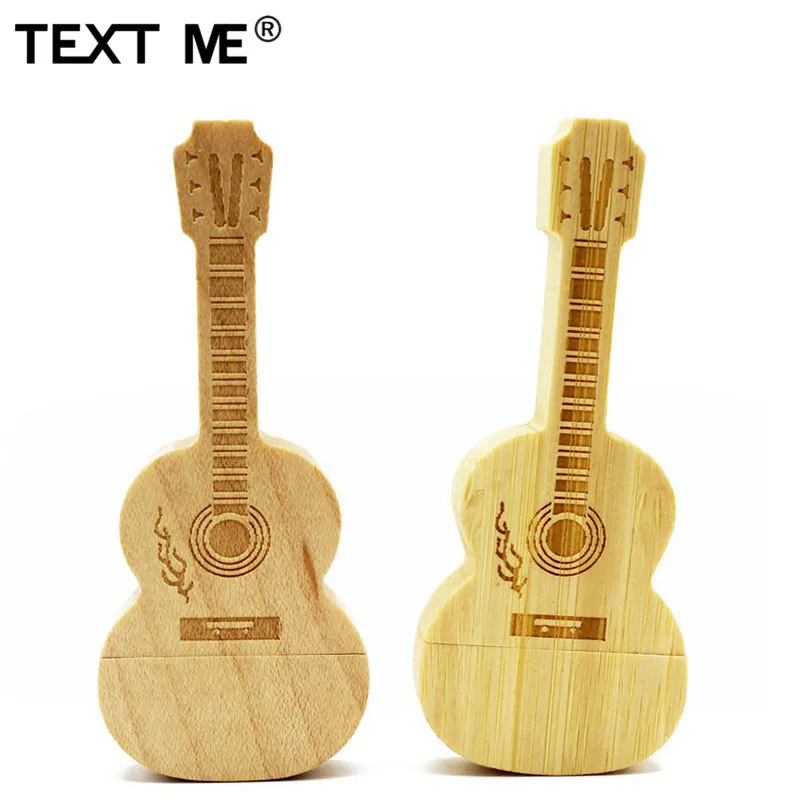 Usb флешка с логотипом TEXT ME maple деревянная бамбуковая гитара 4 ГБ 8 16 32 64 usb 2 0|USB