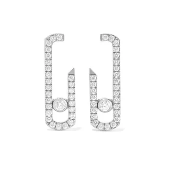 

Europe and the United States micro inlaid zircon pin earrings move earrings temperament earrings women