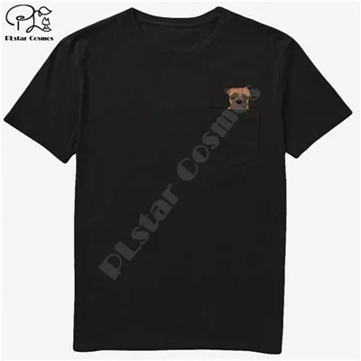 German Shepherd In Pocket T Shirt Dog Lovers Black Cotton Men Made in USA Cartoon t shirt men Unisex New Fashion tshirt style-13 gray