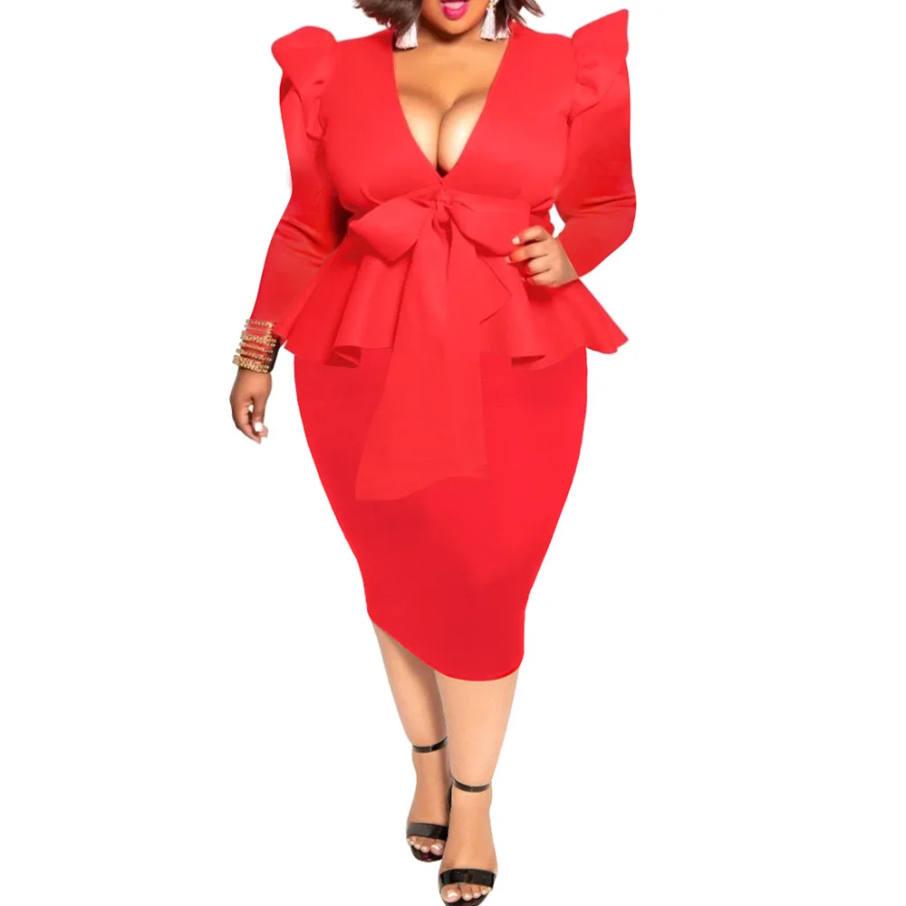 Женское облегающее платье с V образным вырезом желтое элегантное средней длины