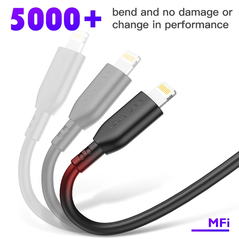 KUULAA MFi Lightning Кабель для iPhone 11 Pro XS Max X XR Быстрая зарядка USB зарядное устройство кабель для iPhone 8 7 6 Plus 5 USB зарядный шнур