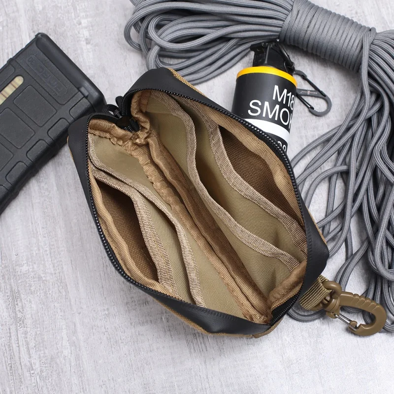 

Waterproof EDC Pouch Portable Tactical Key Change Purse Wallet Travel Kit Coin Purse Card Slots Pack Zippers Waist Bag