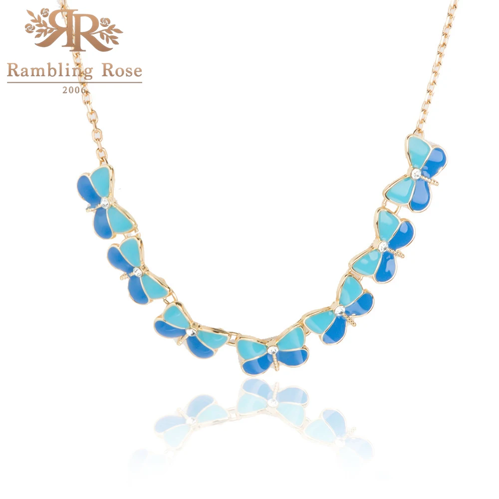 Лидер продаж 2020 Эмалированные ожерелья-бабочки женские модные массивные