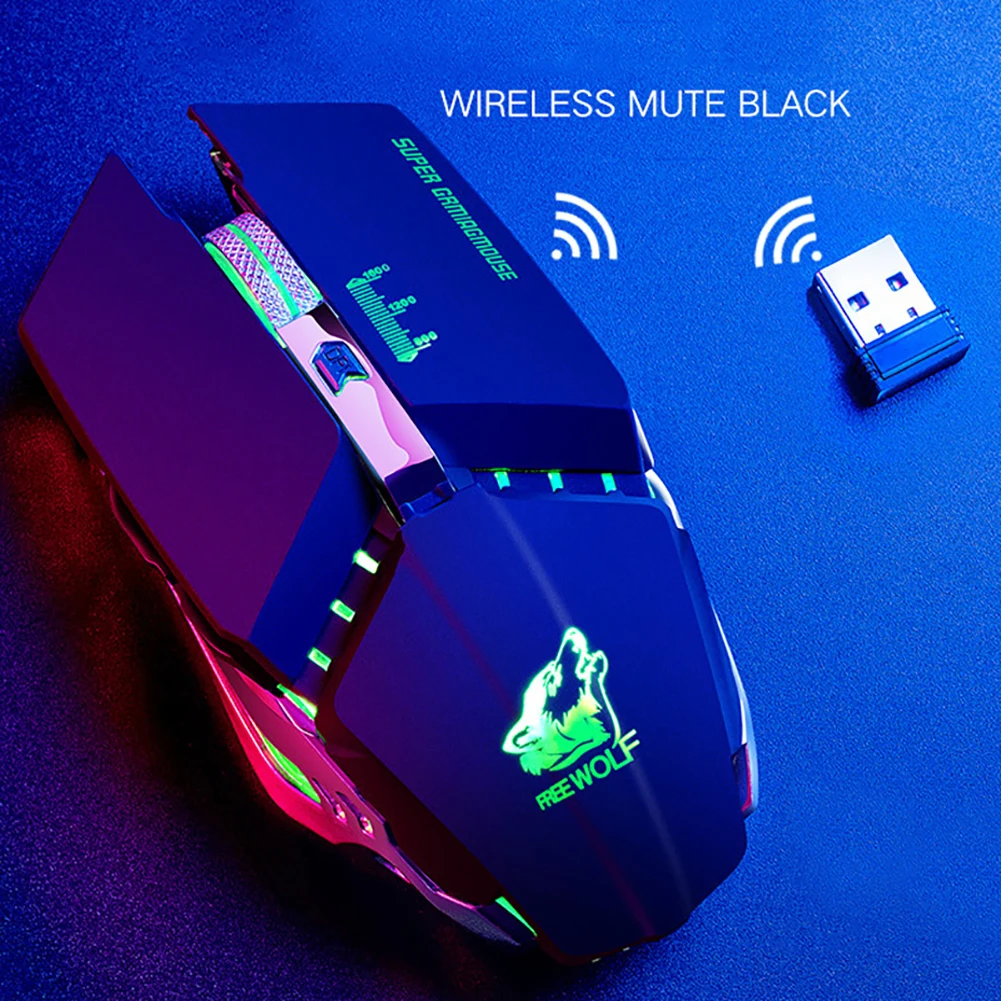 Free Wolf X11 эргономичная 2,4G 2400 dpi стильная Автоматическая Беспроводная оптическая мышь для ноутбука