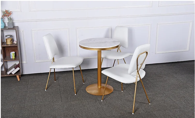 Leisure cafe negotiating table and chair combination marble net red shop restaurant small round table tea shop tables and chairs