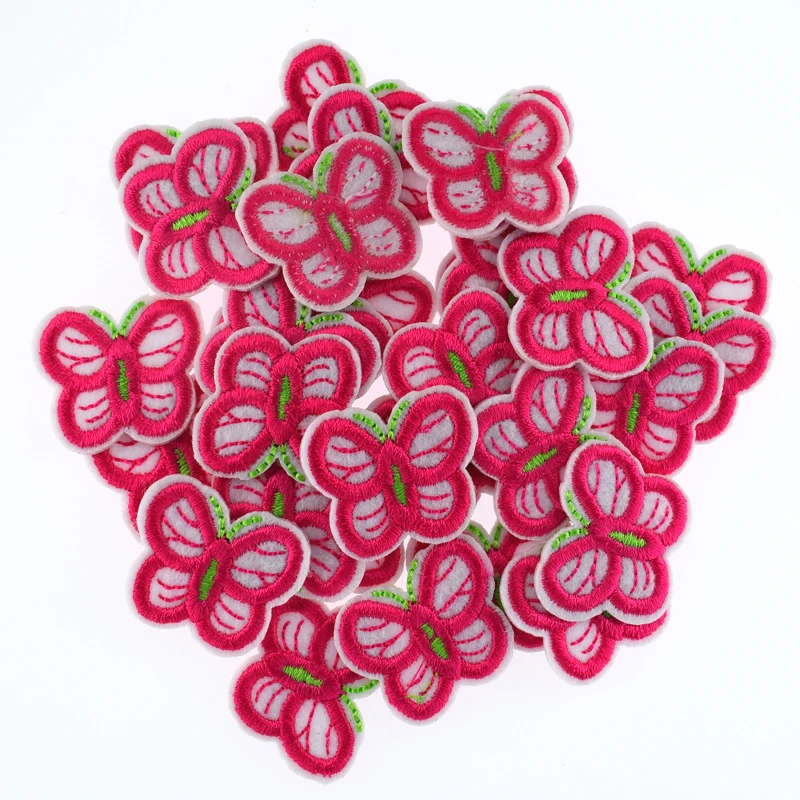 5Pcs Embroidery patches for clothing Heart Butterfly Star Bee Cherry iron on patches fabric for cap bag accessories