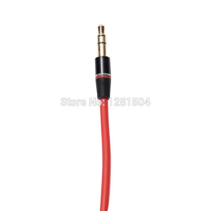 Wholesale Red 3 5MM Control Talk Cable Aux Cable For Headphones Studio Solo Pro Replacement Mic Remote Cable 50pcs Lot