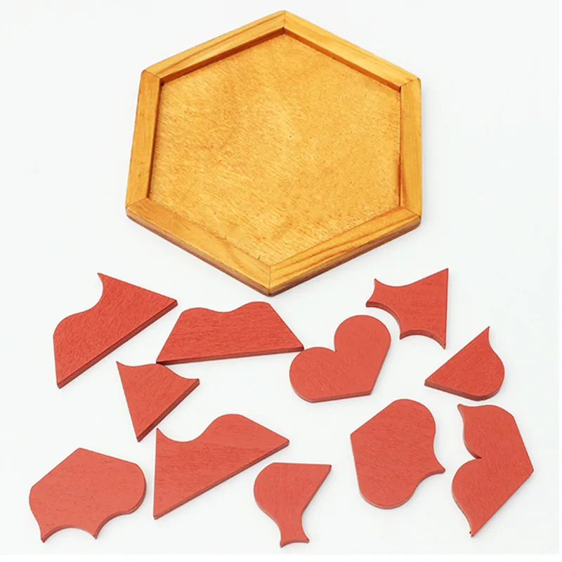 Quebra-cabeças de Madeira Educativos para Crianças Forma Geométrica Placa Brinquedos Crianças Adultos Tangram iq Cérebro Teaser Presentes 8 Quebra-cab.