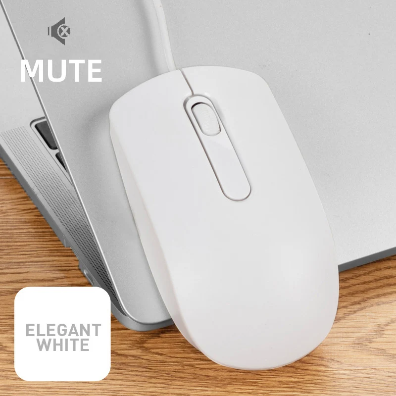 White-Mute Проводная игровая мышь USB 1200 Точек на дюйм Тихая мышь игровая Мышь для Macbook Air Pro lenovo ноутбука, настольного компьютера, ультра тонкий компьютер Мышь геймер - Цвет: White-Mute
