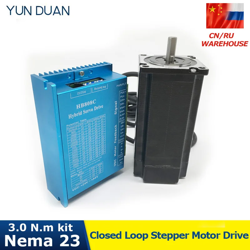 

3Nm Closed Loop Stepper Motor Nema23 57MM Hybird Driver DSP Kit 1.8 degree DC motor 2ph for CNC Milling Router 430Oz.in