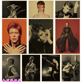 

David Bowie Poster Retro Vintage Rock Music Kraft Paper Posters Rock Singer Wall Stickers Cafe Bar room decoration wall decor