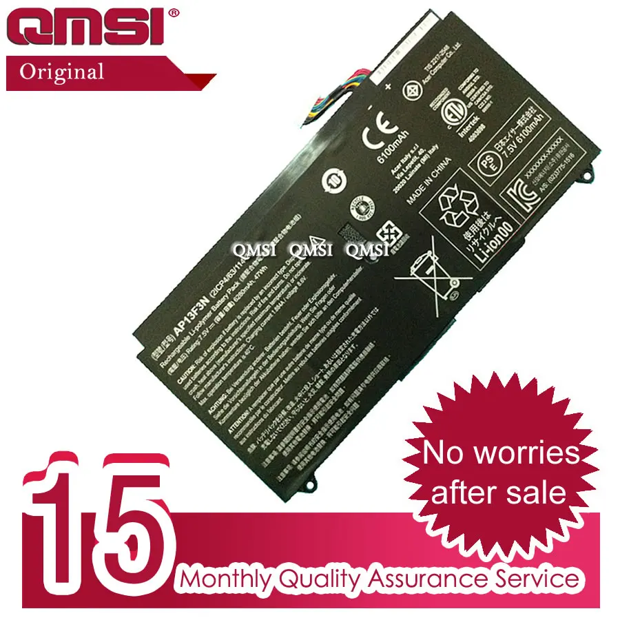 QMSI 7 5 V 47wh 6280 мАч Оригинальная батарея AP13F3N применяется для ноутбука Acer Aspire S7-392
