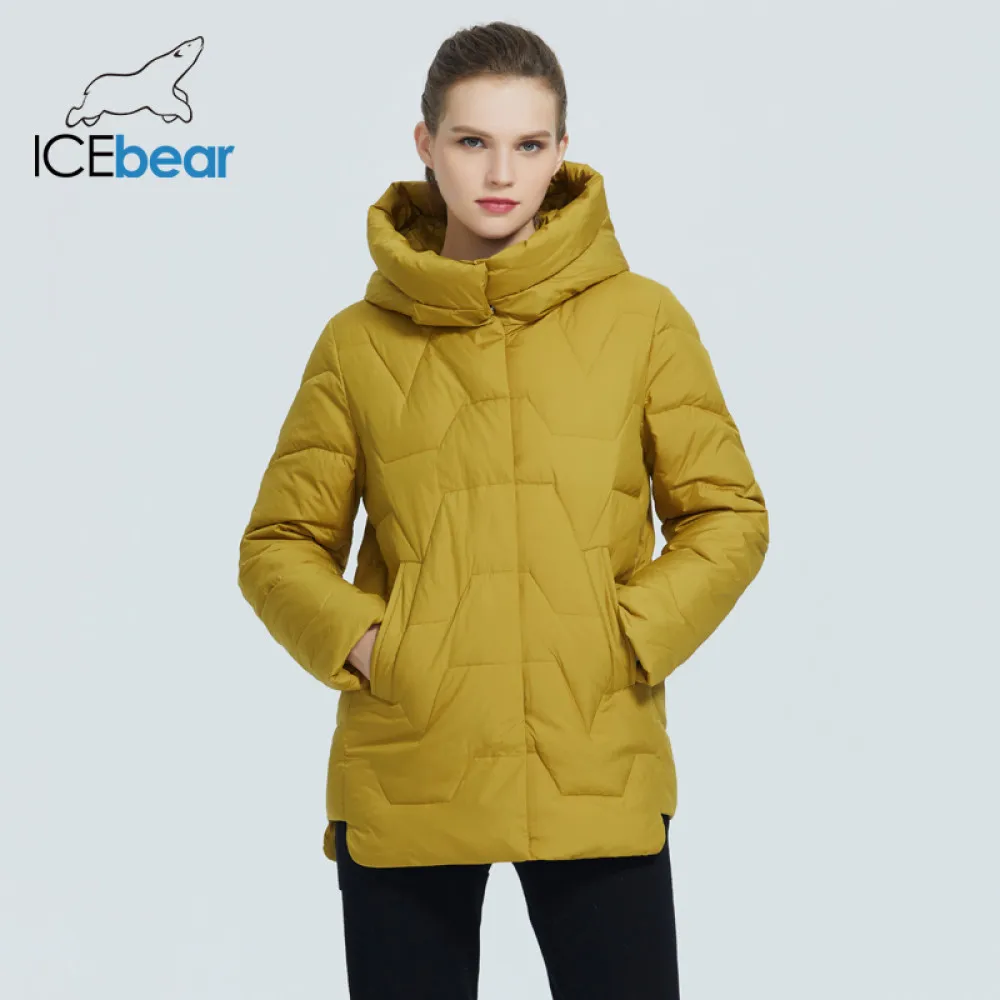 Icebear 2020 новое зимнее женское пальто облегающее хлопковое с капюшоном модная