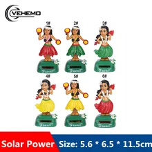 Экологически чистая и энергосберегающая Гавайская девушка, Солнечная Автомобильная декорация, красивая трава, юбка-качели, офисные принадлежности для автомобиля