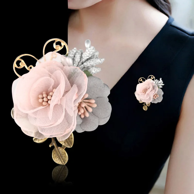 

South Korea Brooch Corsage juan sha Flower Spring pi jian kou Dress Coat Elegant Brooch Ornament H0532