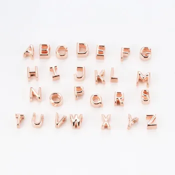 

Original 925 Sterling Silver Bead Rose Gold 26 Letter Beads Fit Pandora Women Bracelet & Necklace Diy Jewelry