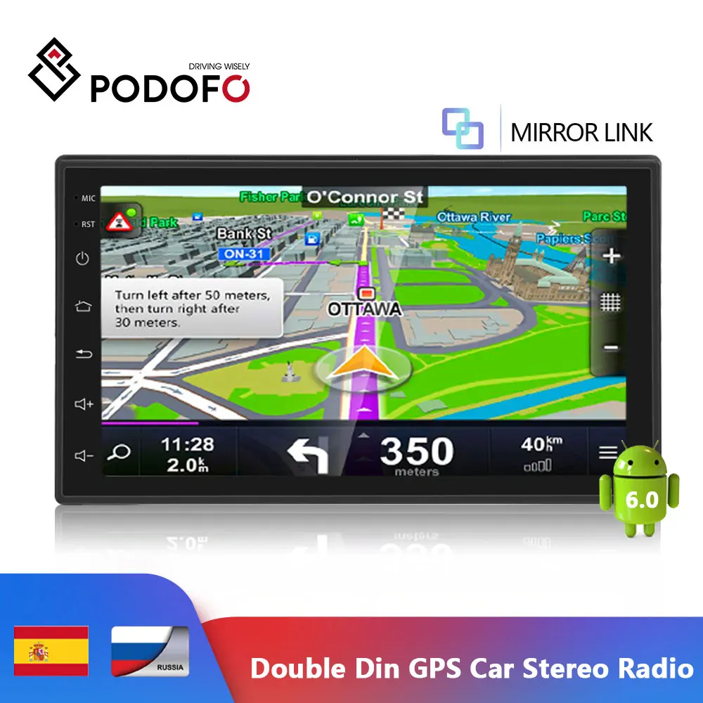

Podofo 2din Car Radio Android multimedia player Autoradio 2 Din 7'' Touch screen GPS Bluetooth FM WIFI auto audio player stereo