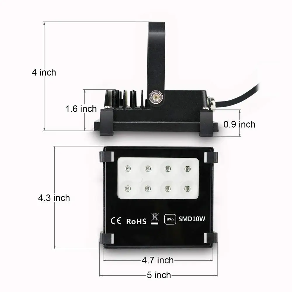 [Seven Neon] AC85-265V 10 Вт наружный водонепроницаемый SMD3030 светодиодный прожектор, RA> 80 высокомощный светодиодный прожектор, квадратный/стадион/придорожный фонарь