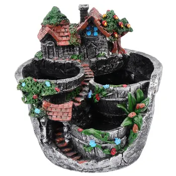 

Resin House Decoration Succulent Holder Succulent Flowerpot Desktop Ornament As Shown (Style 2)