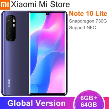 

Global Version Xiaomi Mi Note10 Lite 6GB 64GB Mobile Phone Snapdragon 730G 64MP Camera 5260mAh Battery NFC 30W Charge