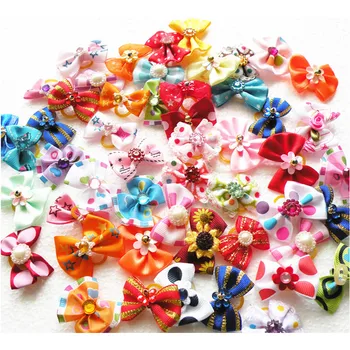 

300PC/Lot Dog Grooming Bows Ribbon Small Bows For Dog Accessories Pet Supplies