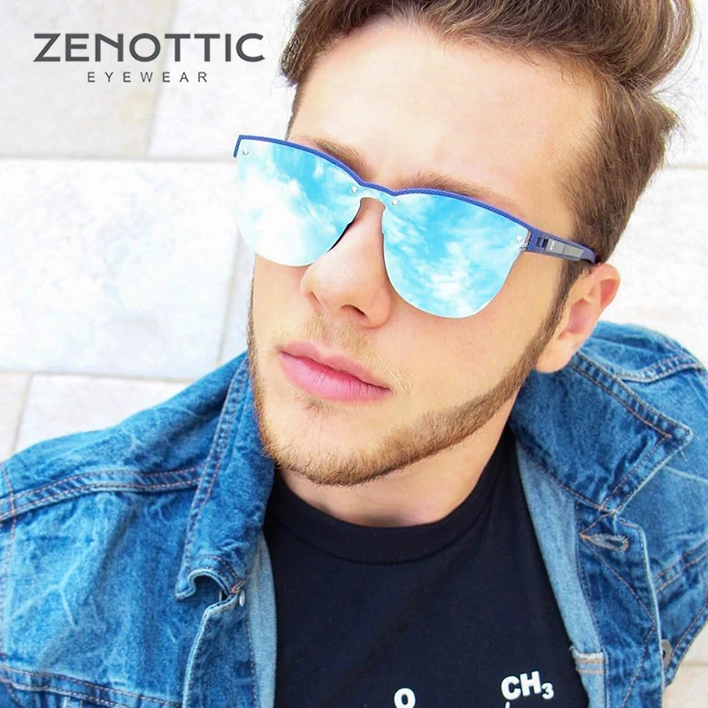 Солнцезащитные очки ZENOTTIC Мужские поляризационные винтажные зеркальные