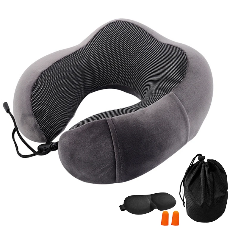 P Urijk Memory Foam Neck Pillow Travel Pillow With Detachable Cover Head Support Soft Pillow for Airplane Car Home Sleep Rest 1pcs - Цвет: P