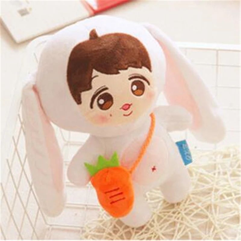 23 см Корея Kawaii Мягкая Кукла Кролик с морковкой мешок Issing LAY коллекция милые мягкие хлопковые плюшевые куклы игрушки подарки фанаты игрушки Горячие