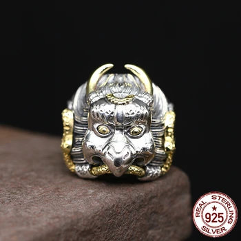 

100% S925 sterling silver men's ring wild personality fashion retro punk style bird shape to send a gift for a lover 2018 hot