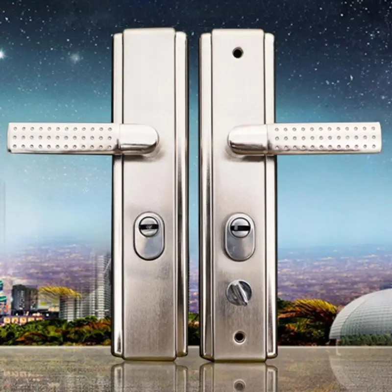 

1Pair Stainless Steel Door Handle Lock Anti-mite Anti-theft Grip Lock Thickened Panel Furniture Hardware Indoor AccessorY Safety