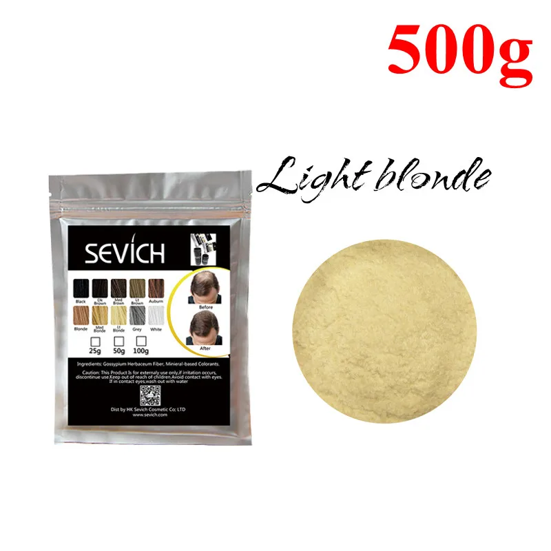 Lightblonde Sevich 500 г волосы строительные волокна заправка волос Истончение утолщение волос рост волокна Кератиновое волокно для волос против выпадения волос продукт - Цвет: Lightblonde