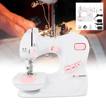 

Sewing Machine Mini Handheld Pedal Sewing Machine Household Multifunction Double Thread and Speed Free-Arm Crafting Mending Tool
