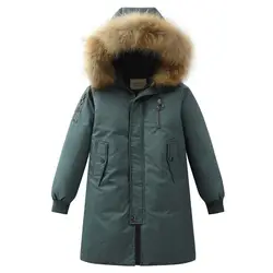 В 2016 году.новая зимняя куртка для детей парки флис толстый теплый с капюшоном хлопок-ватник подростков пальто дети верхняя dq125