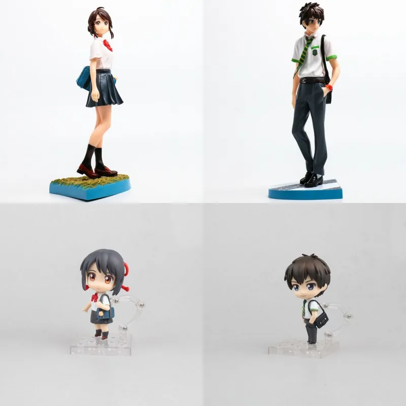 

Anime Your Name Kiminonawa Tachibana Taki Miyamizu Mitsuha PVC Action Figure Collectible Model doll toy 10~22cm
