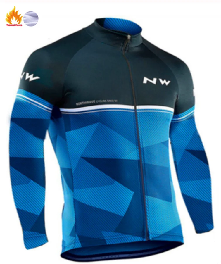 NW зимняя велосипедная Джерси Pro Team Ropa Ciclismo Hombre флисовый комплект для велоспорта MTB Одежда для велоспорта Northwave комплект для велоспорта с нагрудником и штанами - Цвет: Winter Jersey